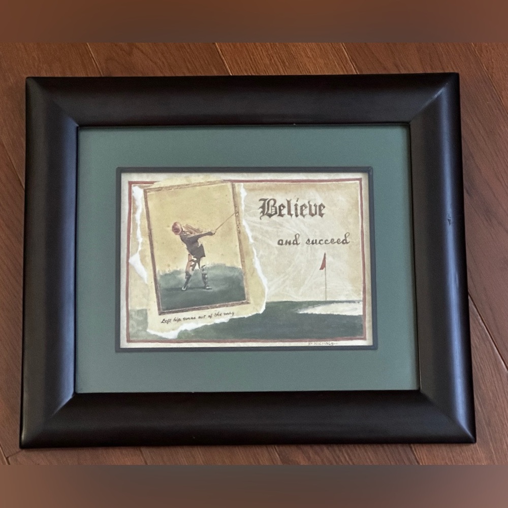 Golf framed art : Believe and succeed